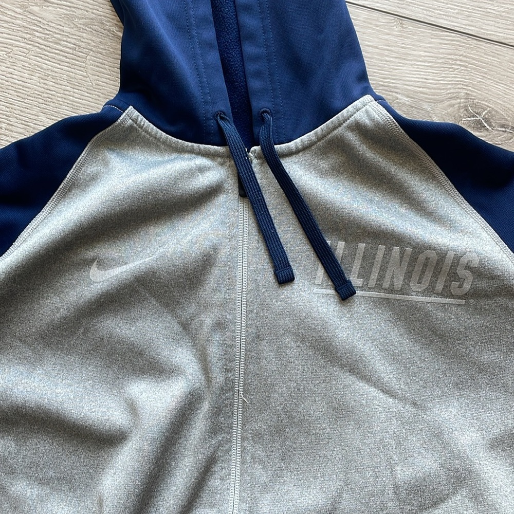 Illinois Gray and Blue Zip-Up Hoodie - Picture 3 of 4